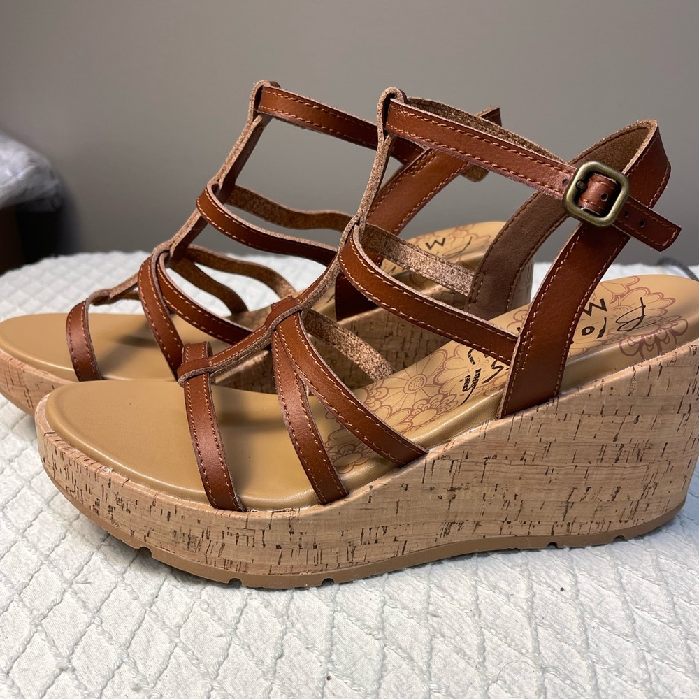 Brown Wedge Sandals - Picture 2 of 7